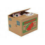 Pokladnička mačiatko v škatuľke pomaranč